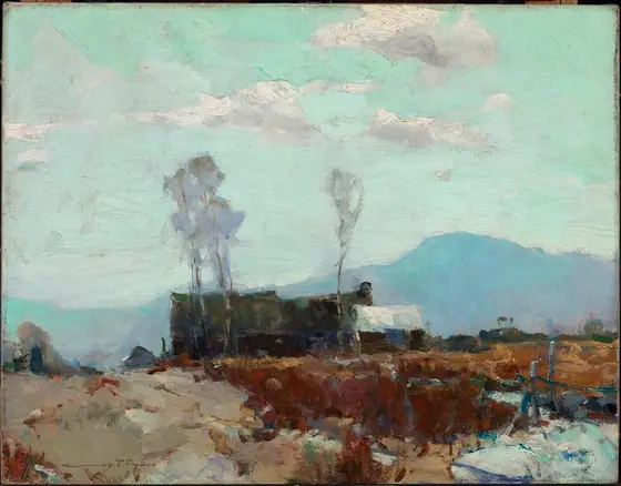 House on the Ridge, Chauncey F. Ryder, ca. 1920, oil on canvas