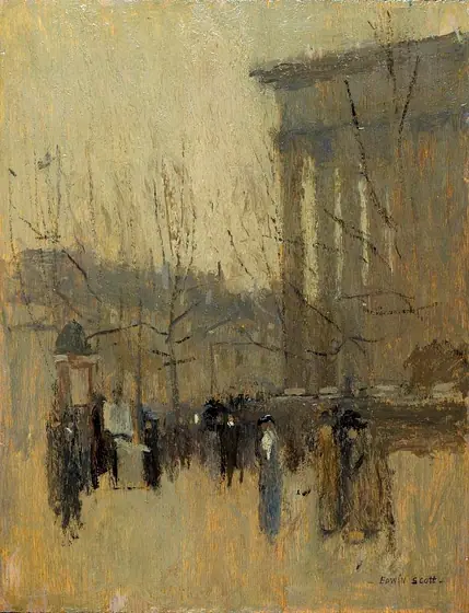 La Madeleine no. IV, Frank Edwin Scott, oil on wood