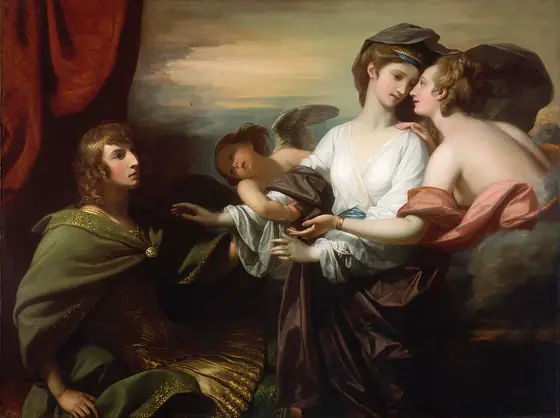Helen Brought to Paris, Benjamin West, 1776, oil on canvas