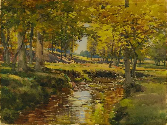 Autumn in the Meadow Edge, William Henry Holmes, watercolor