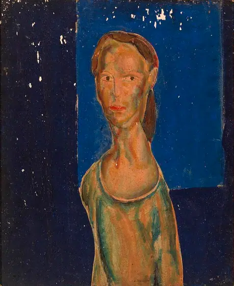 Portrait of a Woman, Alfred H. Maurer, 1920-1925, oil on paperboard