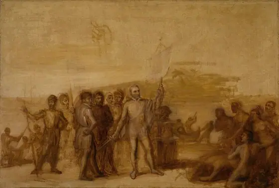 The Landing of Columbus, John Vanderlyn, ca. 1840, oil on canvas