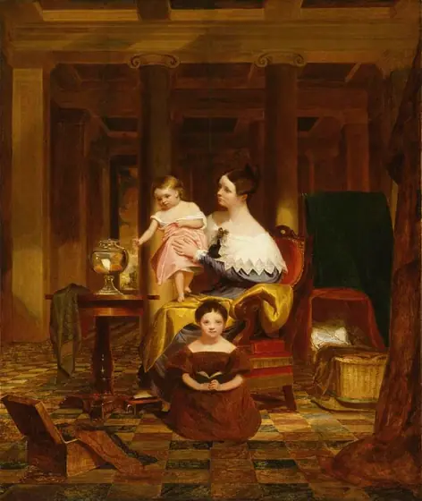 The Goldfish Bowl (Mrs. Richard Cary Morse and Family), Samuel F. B. Morse, ca. 1835, oil on wood