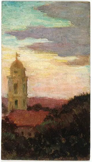 St. Isidor, Rome, Carroll Beckwith, 1911, oil on wood