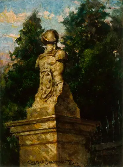 Modigliani Gate Post, Carroll Beckwith, 1910, oil on wood