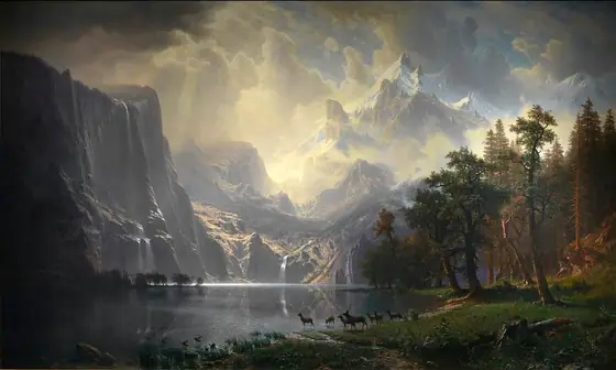 Among the Sierra Nevada, California, Albert Bierstadt, 1868, oil on canvas