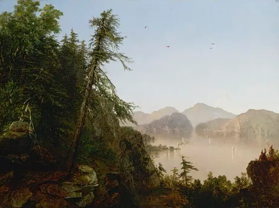 Along the Hudson, John Frederick Kensett, 1852, oil on canvas