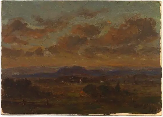 Untitled, Jasper Francis Cropsey, 1877, oil on canvas mounted on fiberboard