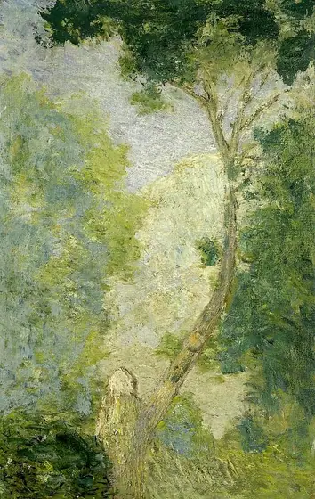 (Landscape), Julian Alden Weir, after 1900, oil on wood