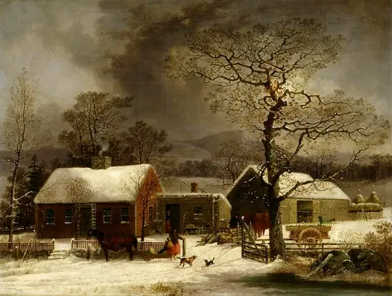Winter Scene in New Haven, Connecticut, George Henry Durrie, ca. 1858, oil on canvas