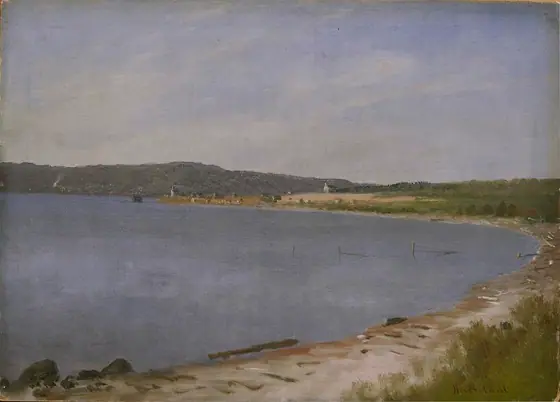 San Francisco Bay, Albert Bierstadt, 1871-1873, oil on paperboard mounted on paperboard