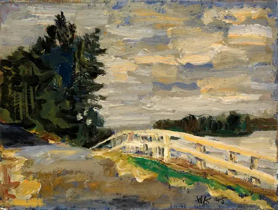 Chase's Pond, Walt Kuhn, 1945, oil on paperboard