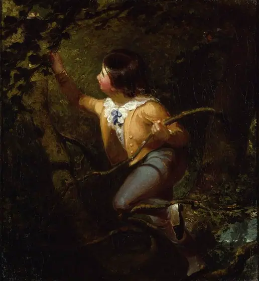 Bird Nesting, Emanuel Leutze, 1837, oil on canvas