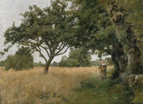 Brittany Landscape, H. Bolton Jones, 1877, oil on canvas