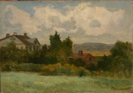 Untitled (houses and trees), Edward Mitchell Bannister, 1898, oil on canvas