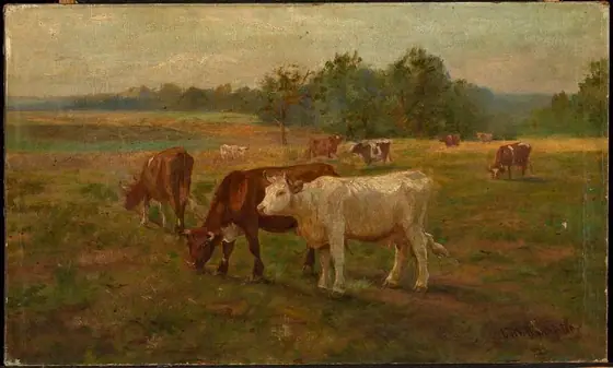 Cows, Edward Mitchell Bannister, oil on canvas