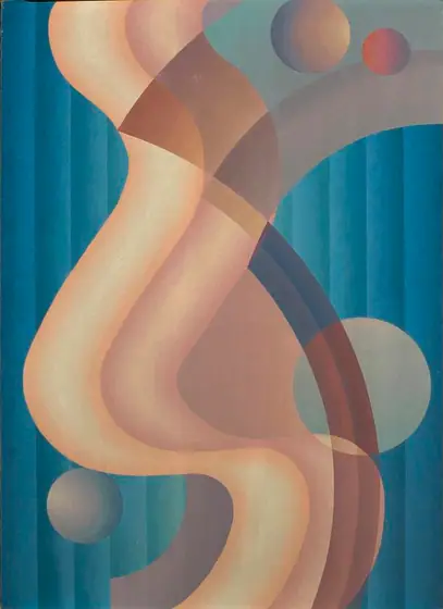 Composition no. 61, Stuart Walker, 1939, oil on canvas