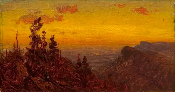 From the Shawangunk Mountains, Sanford Robinson Gifford, 1823-1880, oil on canvas on panel
