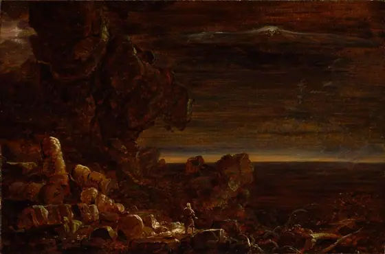 The Pilgrim of the World at the End of His Journey (study for the series, The Cross and the World), Thomas Cole, ca. 1847, oil on canvas