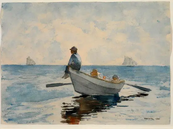 Boys in a Dory, Winslow Homer, 1880, watercolor and graphite on paper