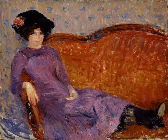 The Purple Dress, William Glackens, 1908-1910, oil on canvas