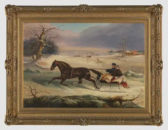 The Sleigh Ride, Albany, NY, Thomas Van Zandt, 1860, oil on canvas